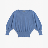 Simorra Pastel Blue Ribbed Batwing Sweater