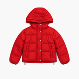 Simorra Red Hooded Quilted Puffer Jacket