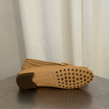Tod's Tan Leather Fringed Loafers