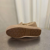 UGG Beige Suede Shearling-Lined Moccasin Slippers