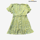 Vestido verde satinado ZARA L