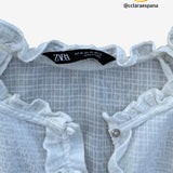 Blusa blanca volantes ZARA XS