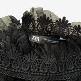 Blusa transparente negra ZARA M