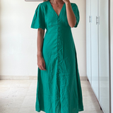 Vestido midi verde MANGO XS