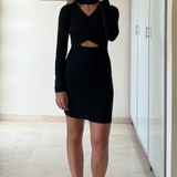 Vestido ajustado negro ZARA S