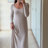Vestido beige MANGO M