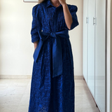 Vestido bordado azul SIMORRA 42