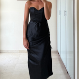 Vestido corset negro ZARA M
