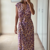 Vestido estampado lila MAKSU S