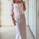 Vestido maxi rayas rosas y blancas STEELE S