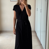 Vestido negro largo con cintas laterales & OTHER STORIES 36