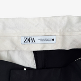 Pantalón de traje negro de pierna ancha ZARA XS