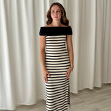 Vestido maxi a rayas Massimo Dutti